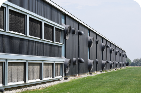 A view of ventilation systems from outside